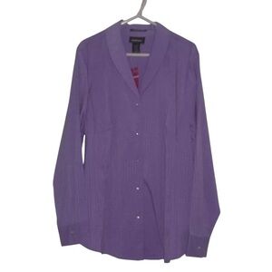 NWT Avenue Stretch Button Down Classic Fit Lavender Shirt Size 18/20 Long Sleeve